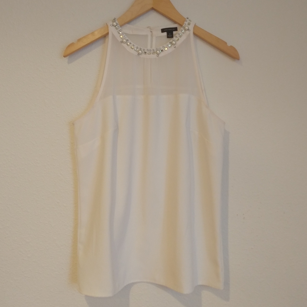 Ann Taylor | Sleeveless Bejeweled Top